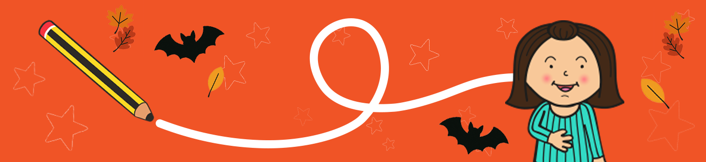 pencil banner autumn orange